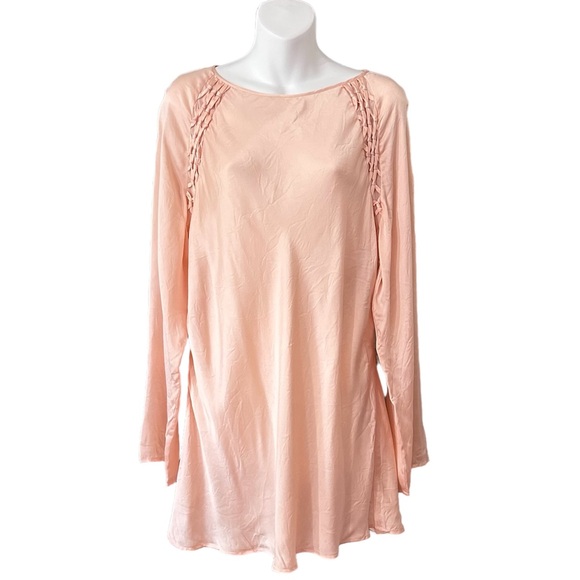 Sundance Tops - Sundance Silk Tunic Top Light Pink Long Sleeves Women’s Size XL *MinorMarks